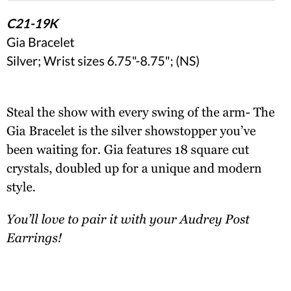 BNIB - jBloom Gia Bracelet, Silver with clear crystals & lobster clasp - Picture 3 of 8